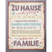 Metallschild groß - Zu Hause - Familienregeln Metallschild groß - Zu Hause - Familienregeln