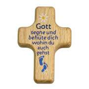 Handkreuz "Gott segne und behüte dich" - blau