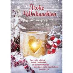 Postkarten: Frohe Weihnachten - Joh.1,5, 4 Stück