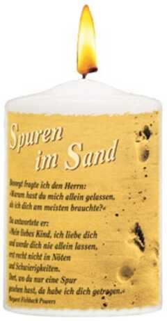 Foto-Kerze "Spuren im Sand"-Mini 12er Set
