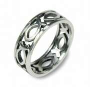 Fingerring "Fische" - ausgestanzt - 18 mm Fingerring "Fische" - ausgestanzt - 18 mm