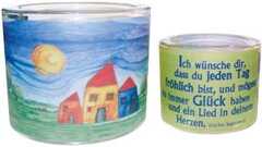 Leuchtglas Segensspruch - 8cm