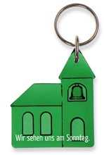 Schlüsselanhänger "Kirche" - grün