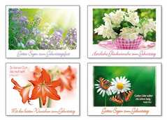 Postkartenserie Geburtstag: Blumen, 12 Stück